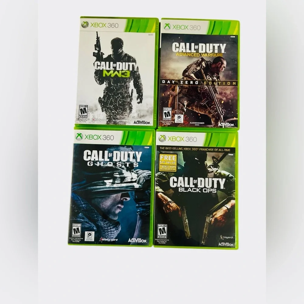 Xbox 360 Call of Duty Lot (4 Games) – Black Ops, MW3, Ghosts, Advanced Warfare